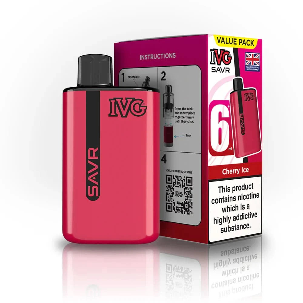 IVG SAVR 3000 Disposable Starter Vape Device -cherry ice